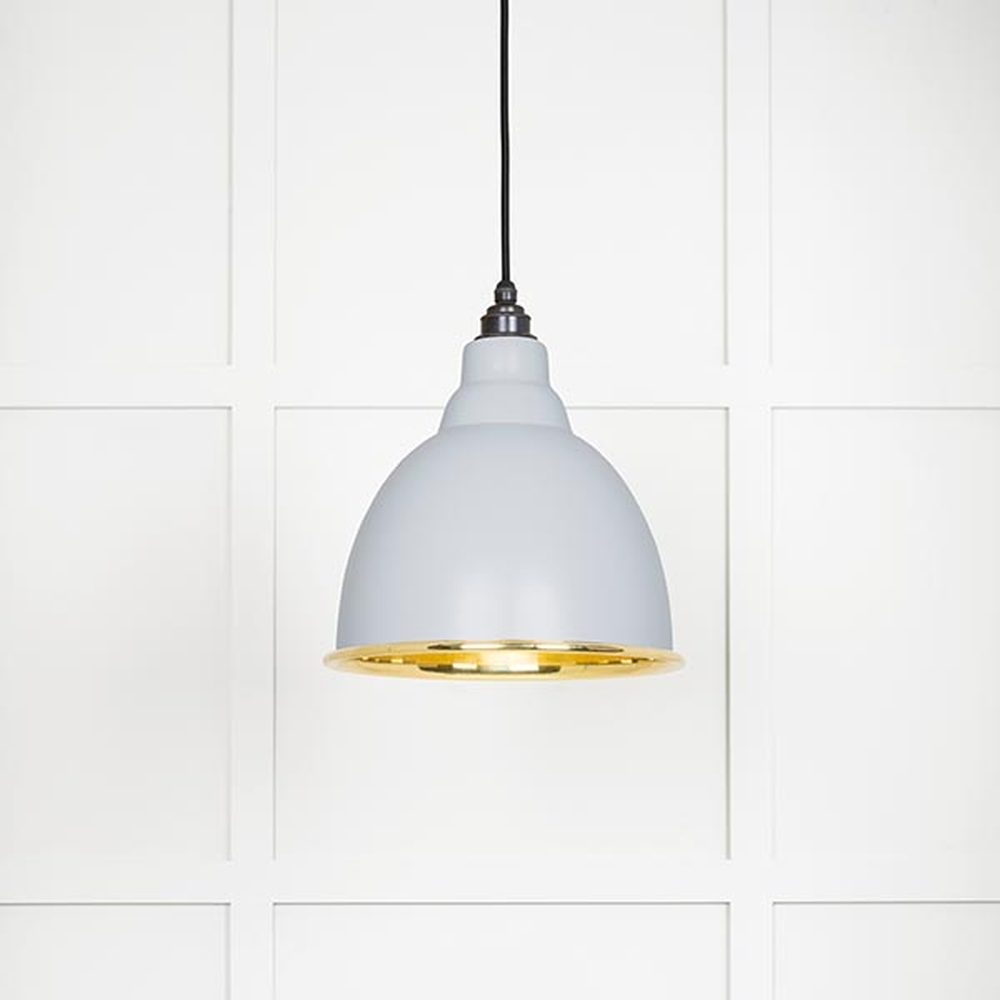 49518BI • 260mm • Smooth Brass & Birch • From The Anvil Brindley Pendant