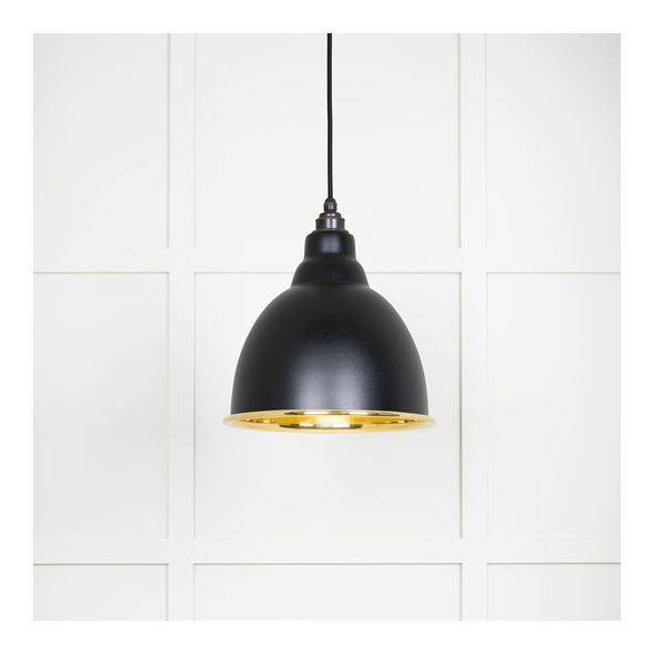 49518EB  260mm  Smooth Brass & Elan Black  From The Anvil Brindley Pendant
