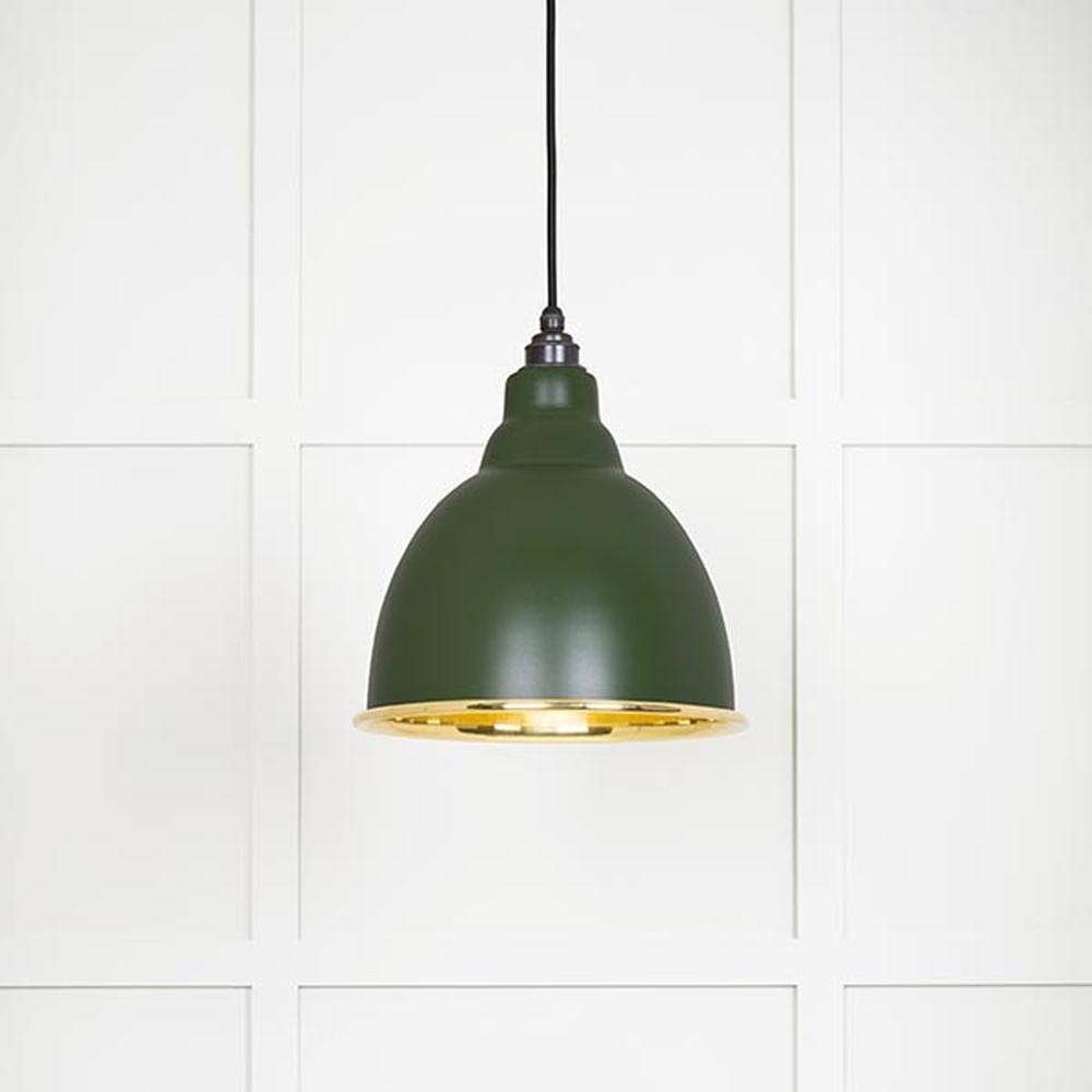 49518H • 260mm • Smooth Brass & Heath • From The Anvil Brindley Pendant