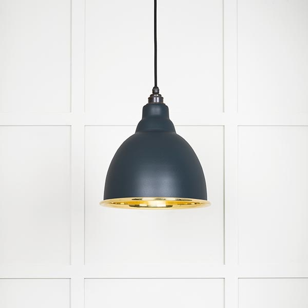 49518SO • 260mm • Smooth Brass & Soot • From The Anvil Brindley Pendant