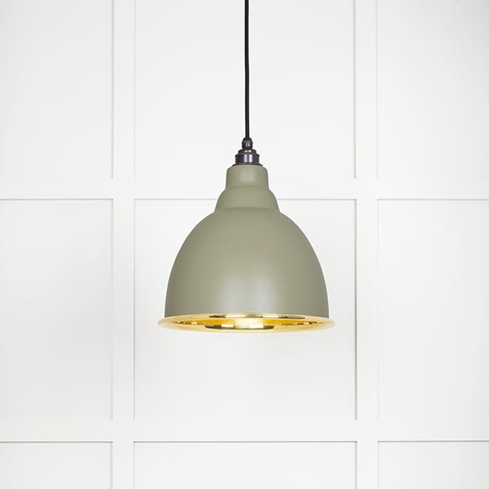 49518TU • 260mm • Smooth Brass & Tump • From The Anvil Brindley Pendant