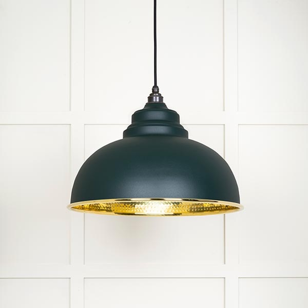 49521DI • 400mm • Hammered Brass & Dingle • From The Anvil Harborne Pendant