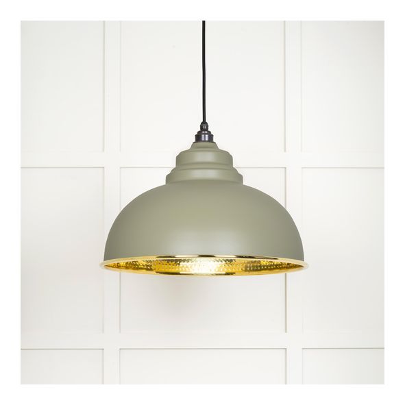 49521TU • 400mm • Hammered Brass & Tump • From The Anvil Harborne Pendant