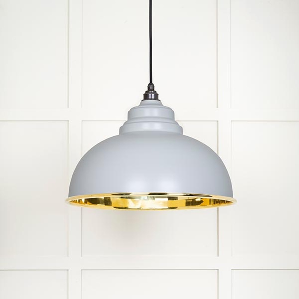 49522BI • 400mm • Smooth Brass & Birch • From The Anvil Harborne Pendant