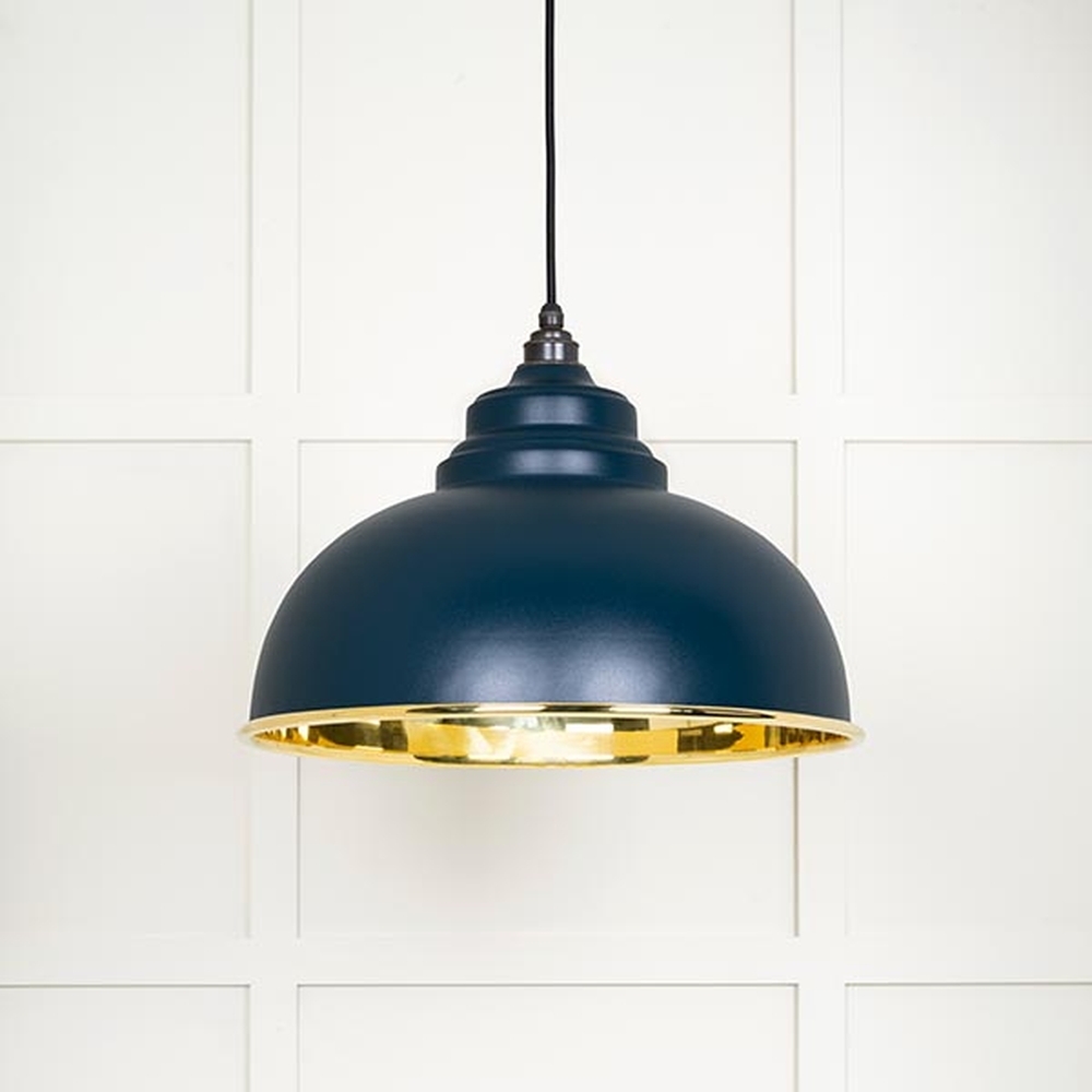 49522DU • 400mm • Smooth Brass & Dusk • From The Anvil Harborne Pendant