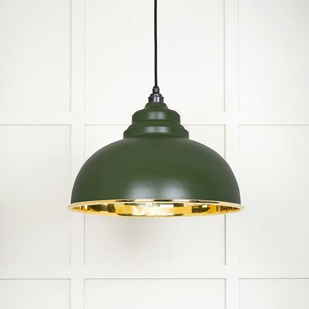 49522H • 400mm • Smooth Brass & Heath • From The Anvil Harborne Pendant