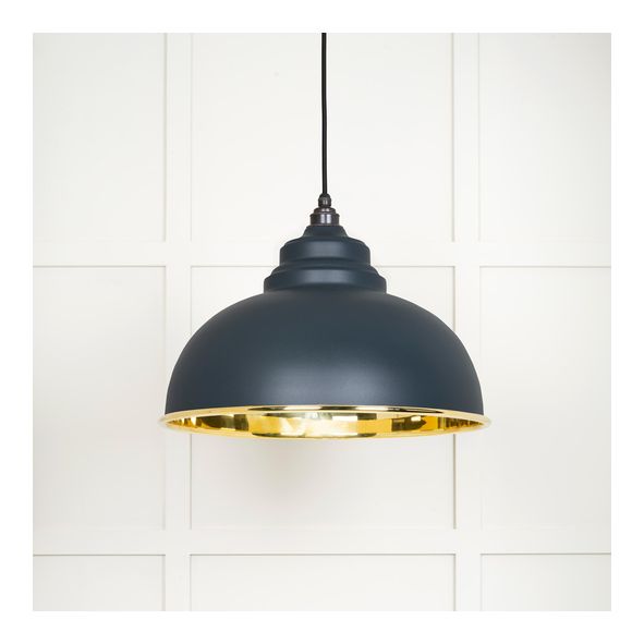 49522SO  400mm  Smooth Brass & Soot  From The Anvil Harborne Pendant