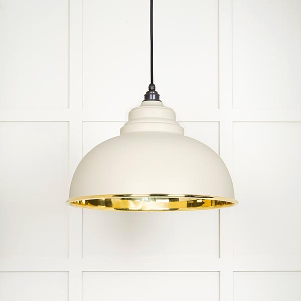 49522TE • 400mm • Smooth Brass & Teasel • From The Anvil Harborne Pendant