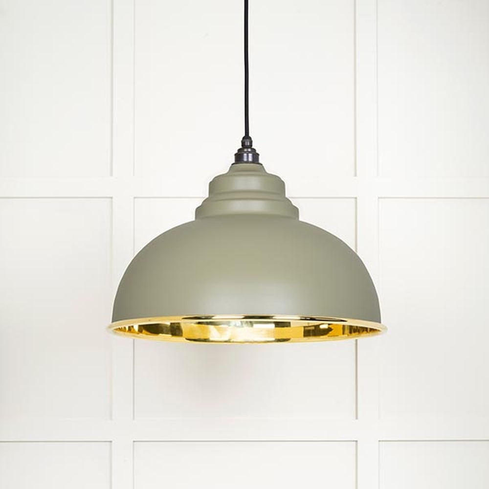 49522TU • 400mm • Smooth Brass & Tump • From The Anvil Harborne Pendant