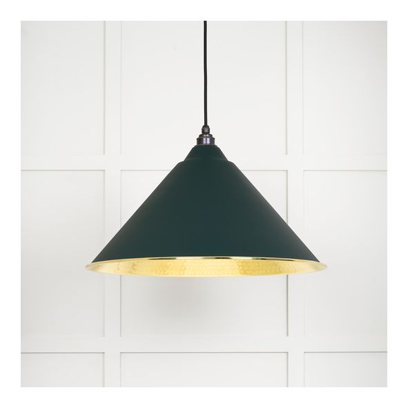 49523DI  510mm  Hammered Brass & Dingle  From The Anvil Hockley Pendant