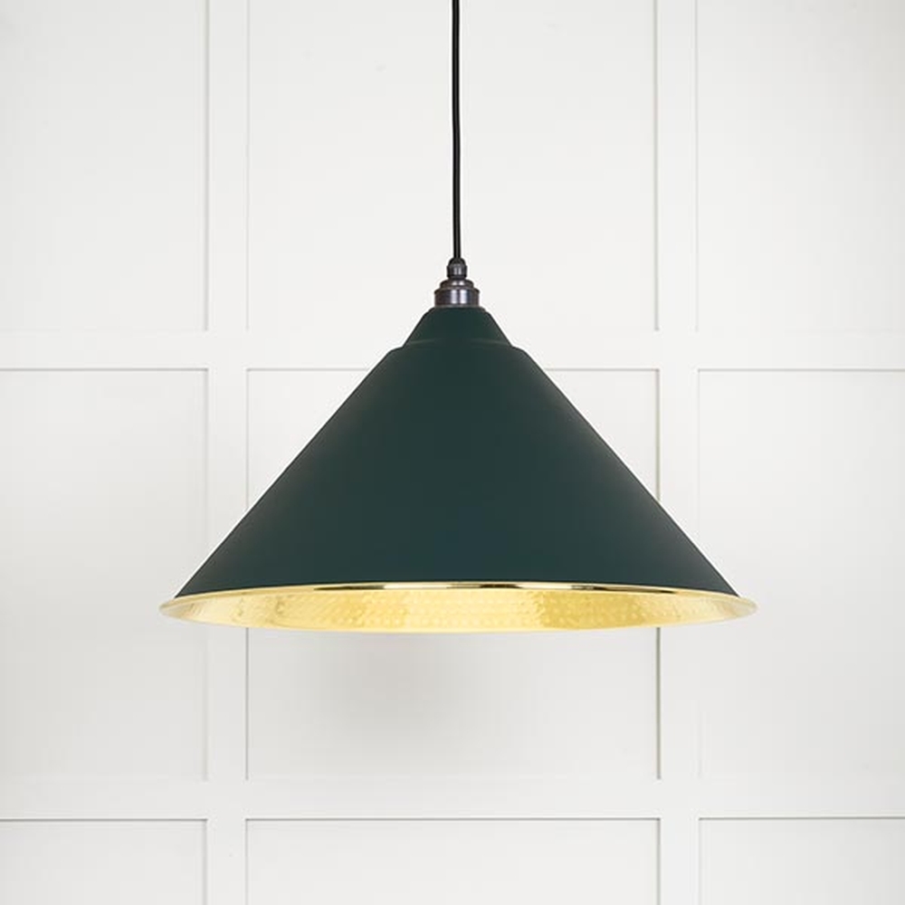 49523DI • 510mm • Hammered Brass & Dingle • From The Anvil Hockley Pendant