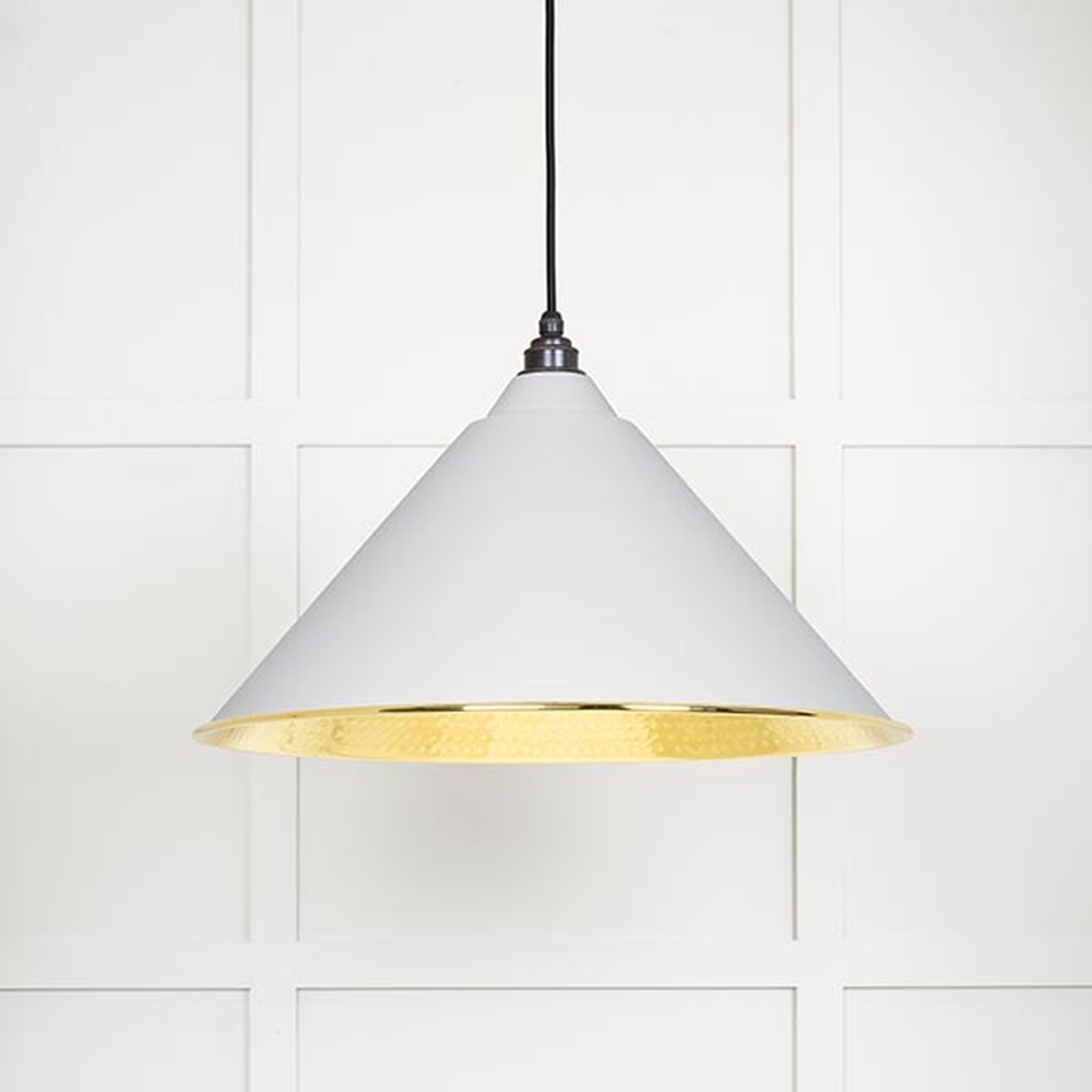 49523F • 510mm • Hammered Brass & Flock • From The Anvil Hockley Pendant