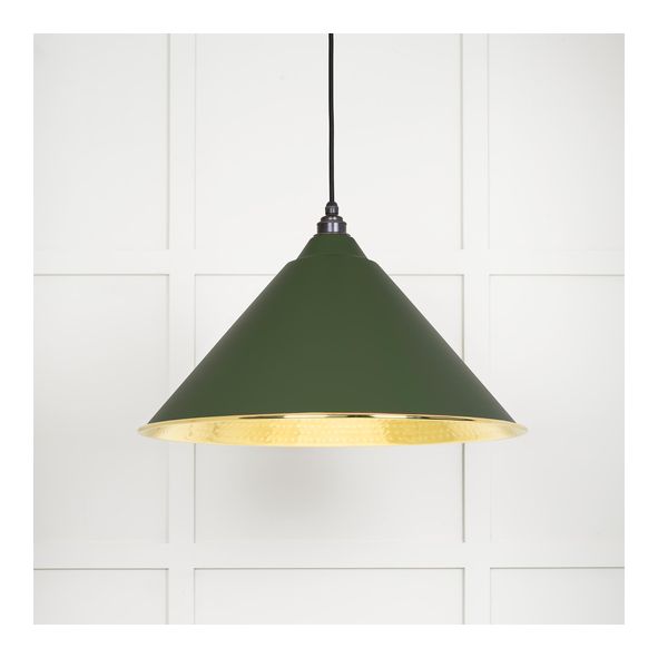 49523H  510mm  Hammered Brass & Heath  From The Anvil Hockley Pendant