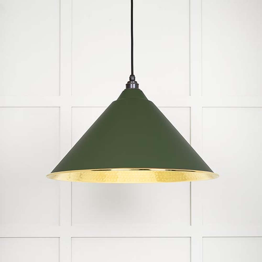 49523H • 510mm • Hammered Brass & Heath • From The Anvil Hockley Pendant