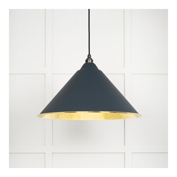 49523SO  510mm  Hammered Brass & Soot  From The Anvil Hockley Pendant