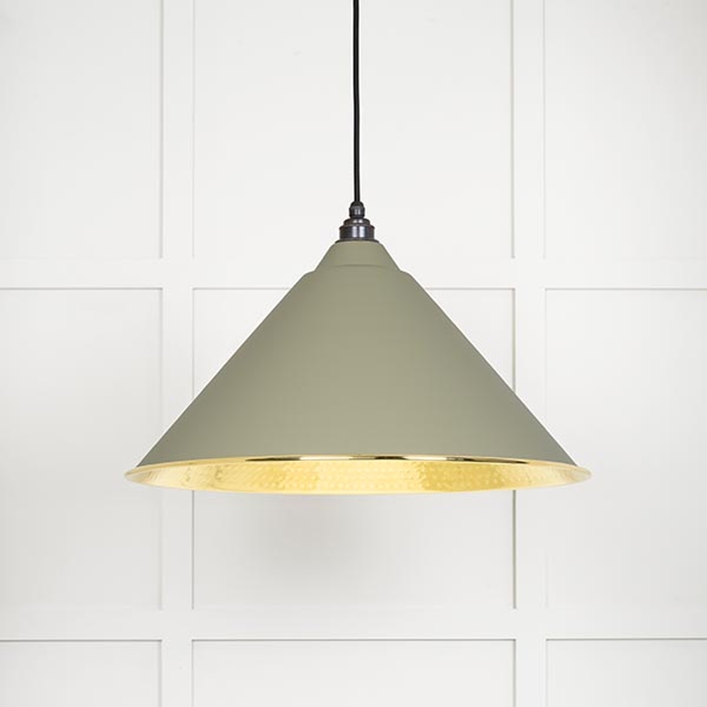 49523TU • 510mm • Hammered Brass & Tump • From The Anvil Hockley Pendant