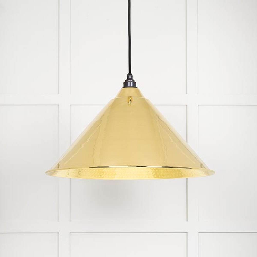 49523 • 510mm • Hammered Brass • From The Anvil Hockley Pendant