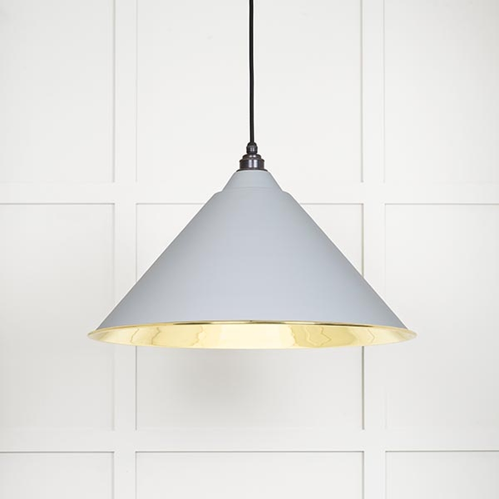 49524BI • 510mm • Smooth Brass & Birch • From The Anvil Hockley Pendant