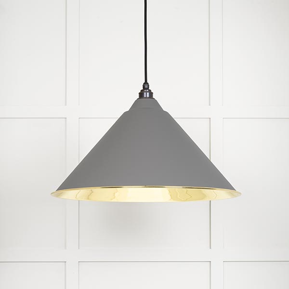 49524BL • 510mm • Smooth Brass & Bluff • From The Anvil Hockley Pendant