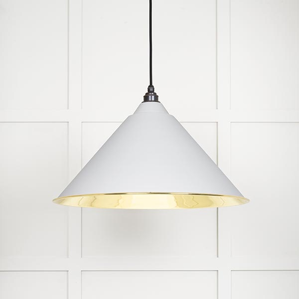 49524F • 510mm • Smooth Brass & Flock • From The Anvil Hockley Pendant