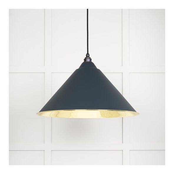 49524SO  510mm  Smooth Brass & Soot  From The Anvil Hockley Pendant