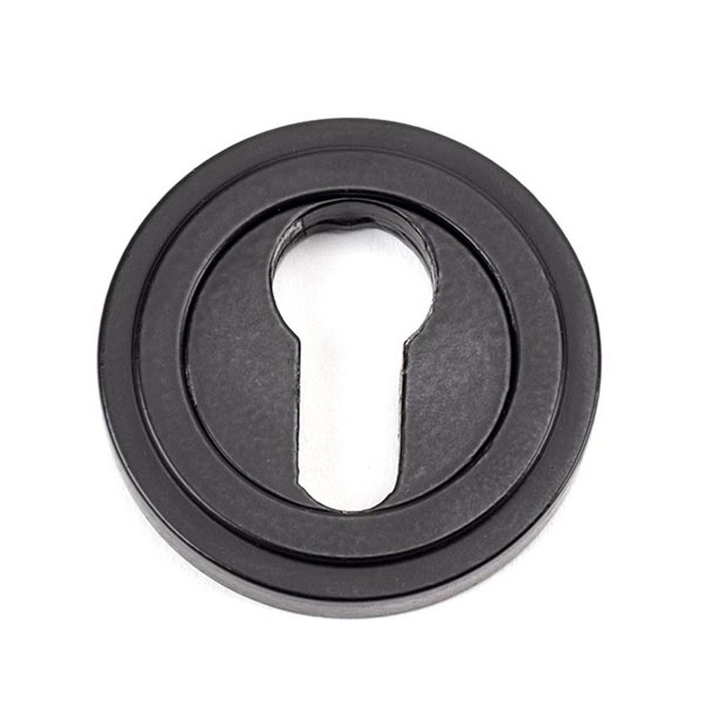 49541 • 53mm • Matt Black • From The Anvil Round Euro Escutcheon [Art Deco]