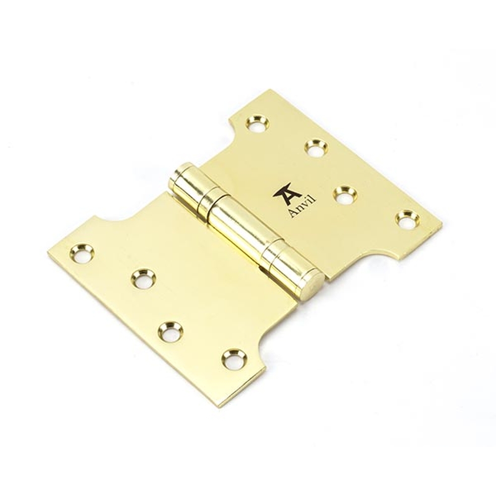 49555  102 x 127mm  Polished Brass  From The Anvil Parliament Hinge