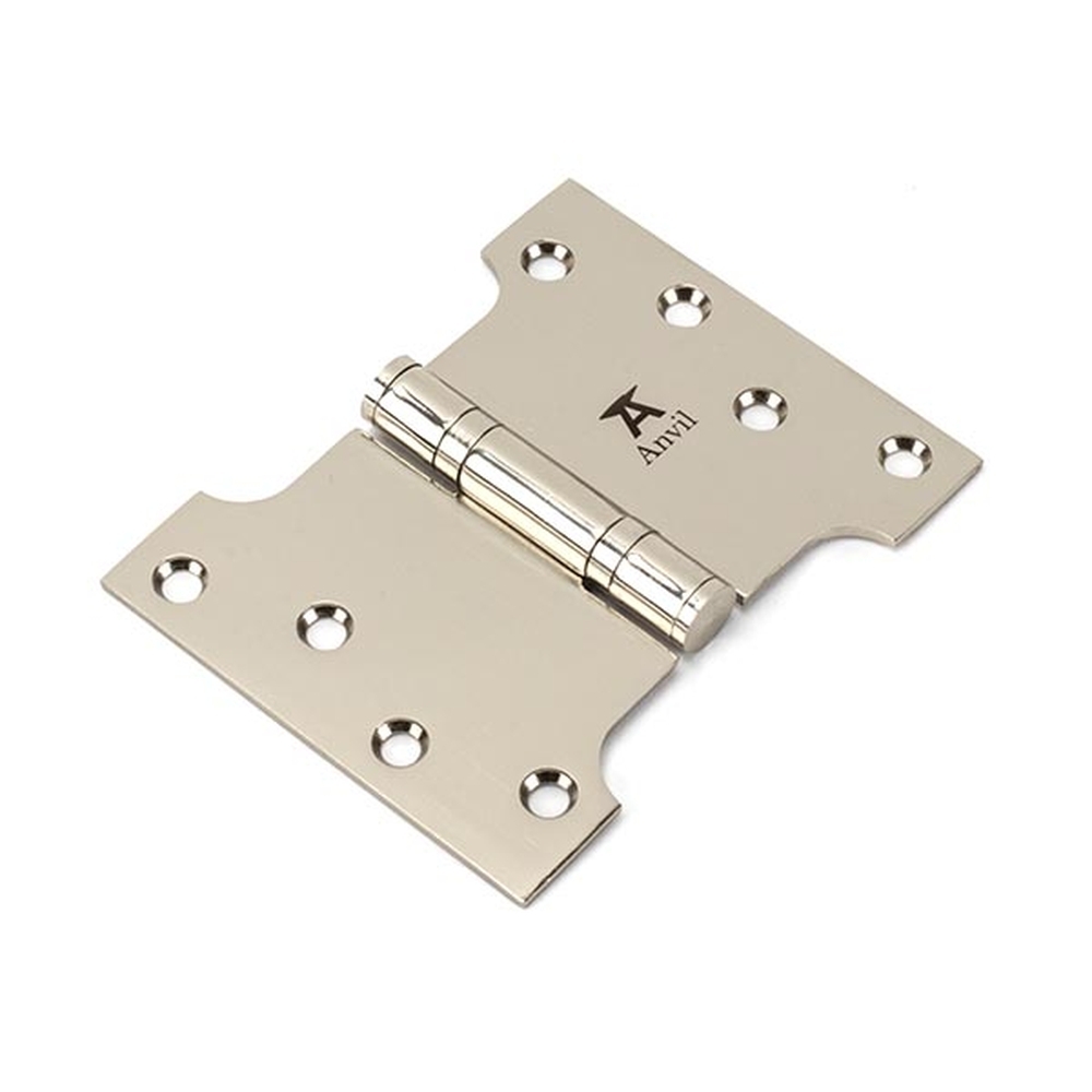 49564  102 x 127mm  Polished Nickel  From The Anvil Parliament Hinge