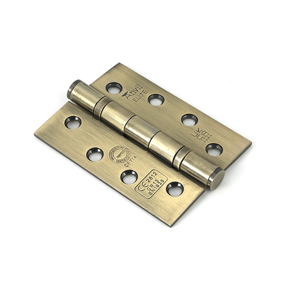 49570 • 102 x 76mm • Aged Brass • From The Anvil Ball Bearing Butt Hinge [pair]