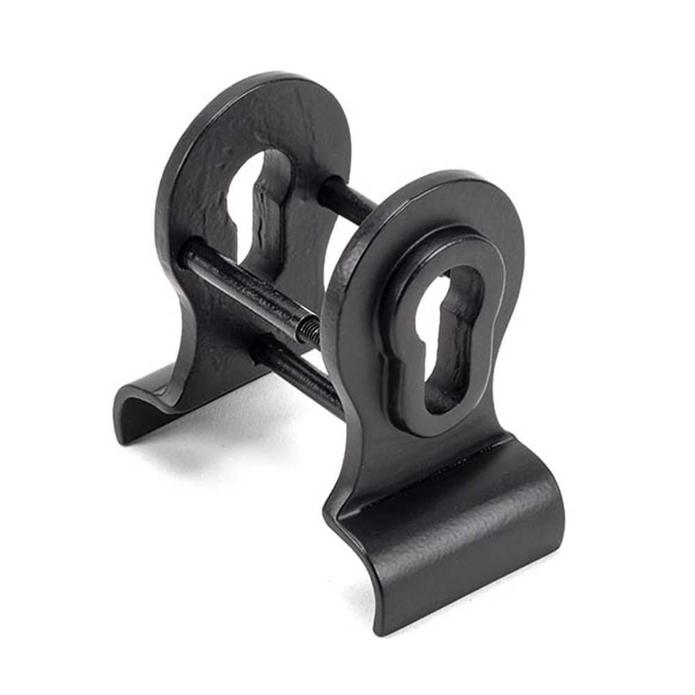 49597  90 x 50mm  Matt Black  From The Anvil 50mm Euro Door Pull [Back To Back]