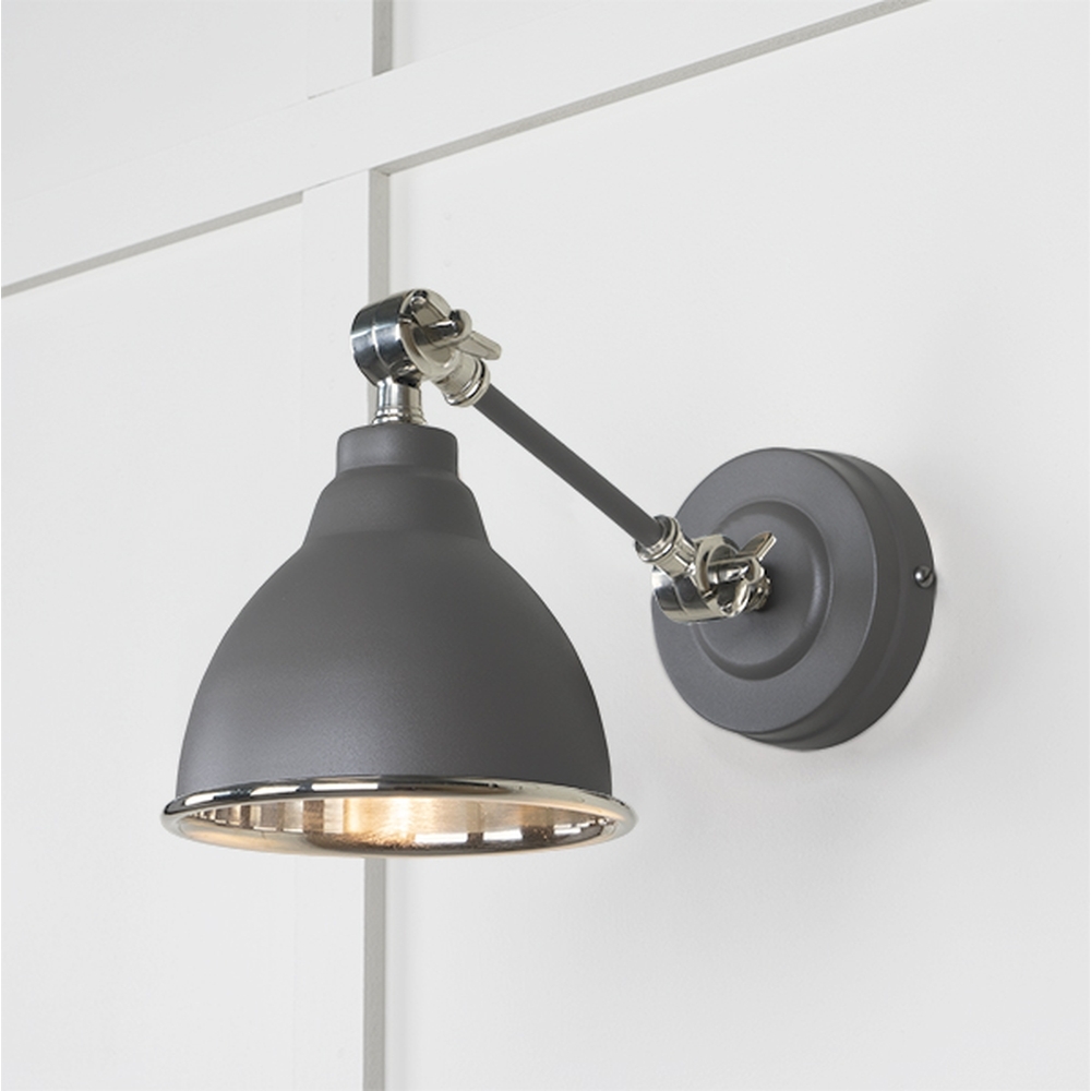 49715SBL • 139 x 124mm • Smooth Nickel • From The Anvil Brindley Wall Light in Bluff