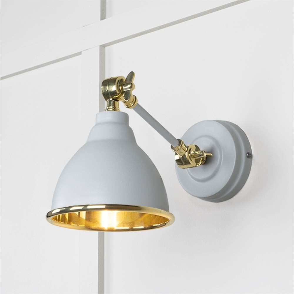 49716SBI • 139 x 124mm • Smooth Brass • From The Anvil Brindley Wall Light in Birch