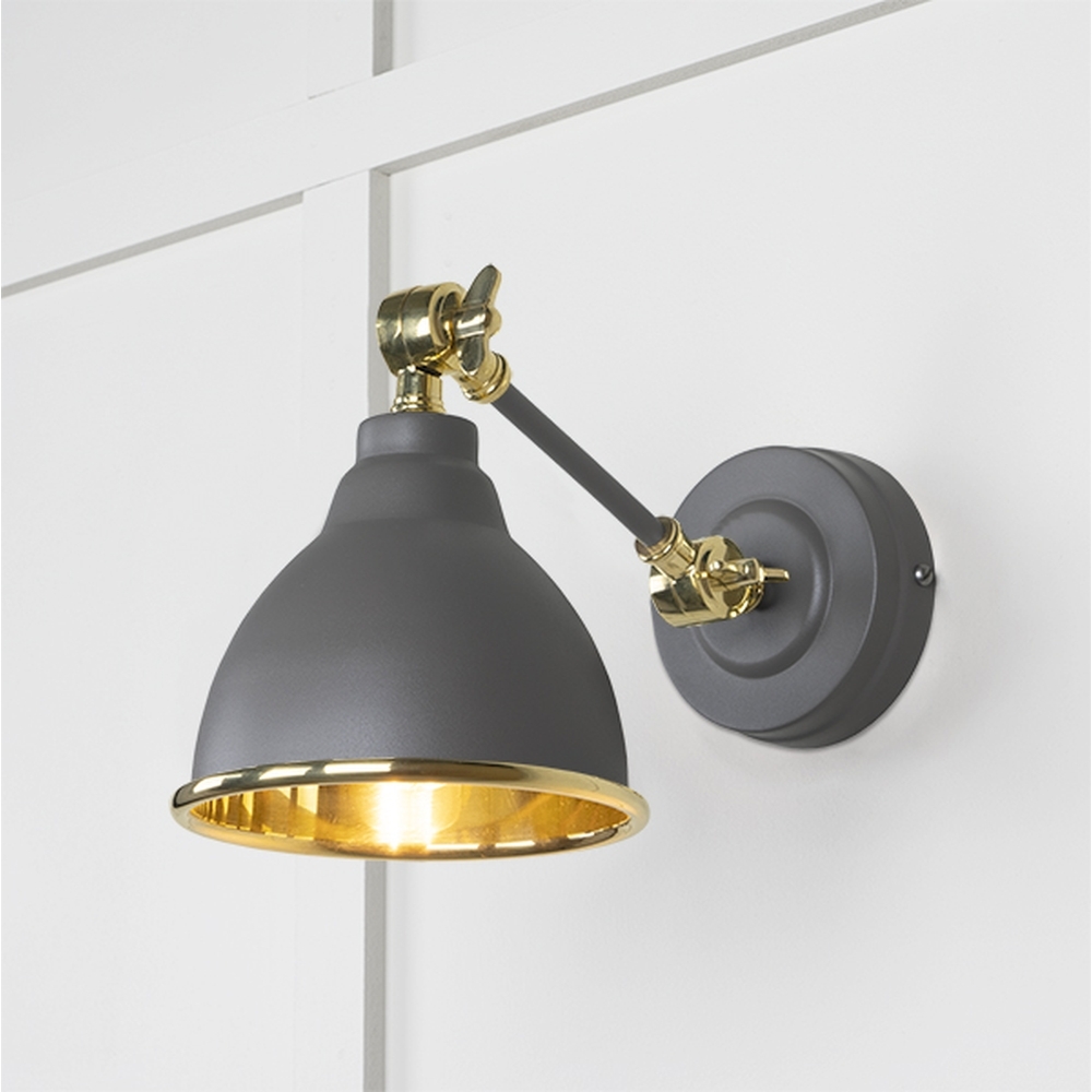 49716SBL • 139 x 124mm • Smooth Brass • From The Anvil Brindley Wall Light in Bluff