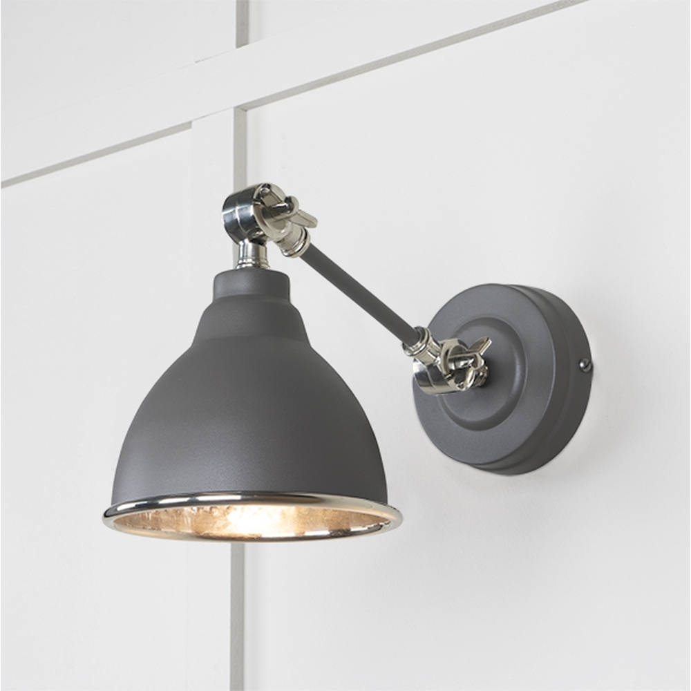 49718SBL • 139 x 124mm • Hammered Nickel • From The Anvil Brindley Wall Light in Bluff