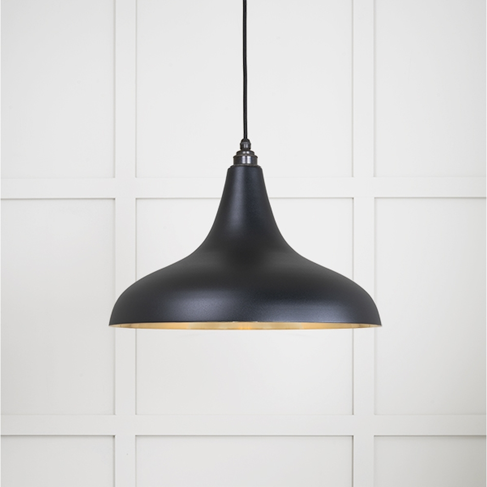 49722SEB • 412 x 240mm • Smooth Brass • From The Anvil Frankley Pendant in Elan Black