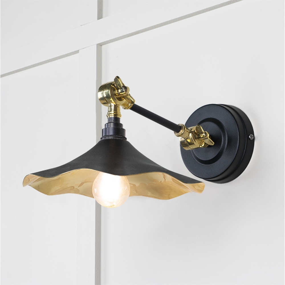 49725SEB • 217 x 63mm • Smooth Brass • From The Anvil Flora Wall Light in Elan Black