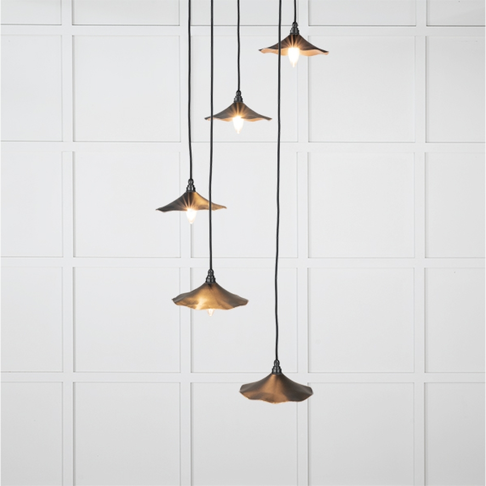 49726SEB • 217 x 63mm • Smooth Copper • From The Anvil Flora Cluster Pendant in Elan Black