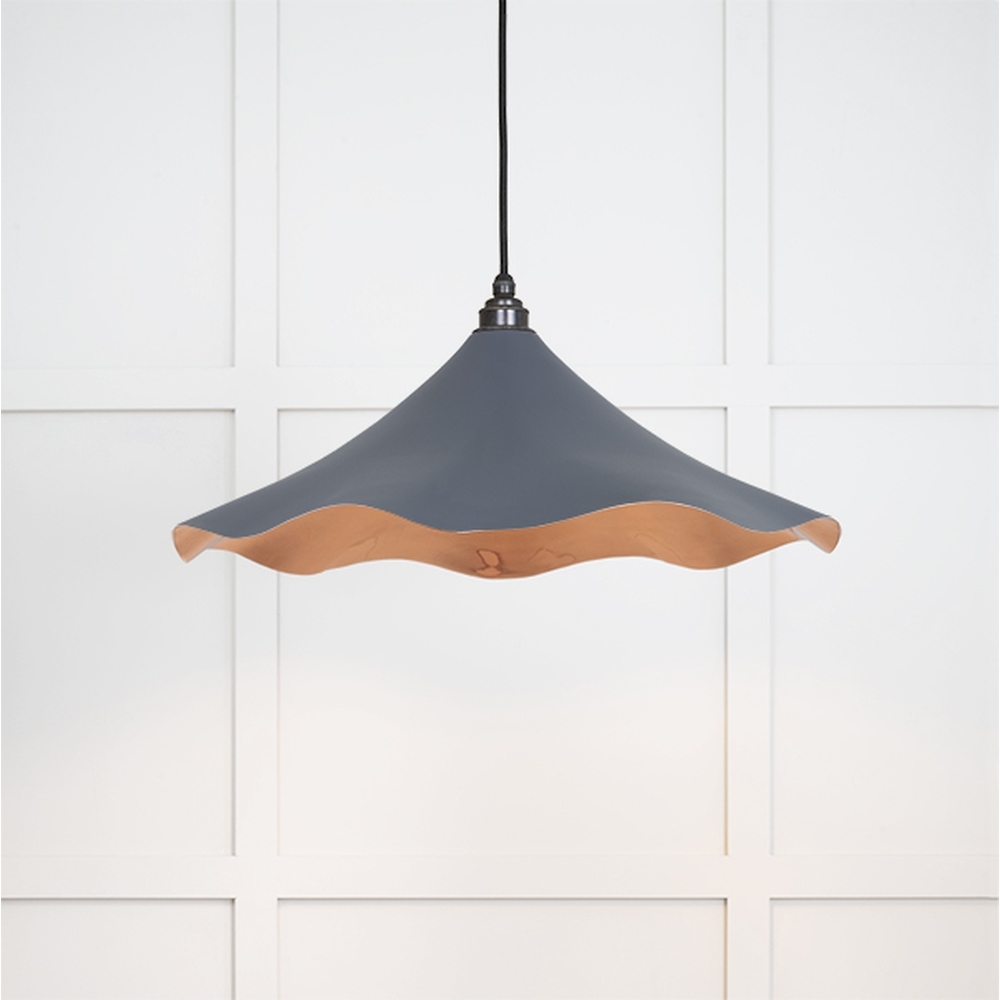 49729SSL • 500 x 146mm • Smooth Copper • From The Anvil Flora Pendant in Slate