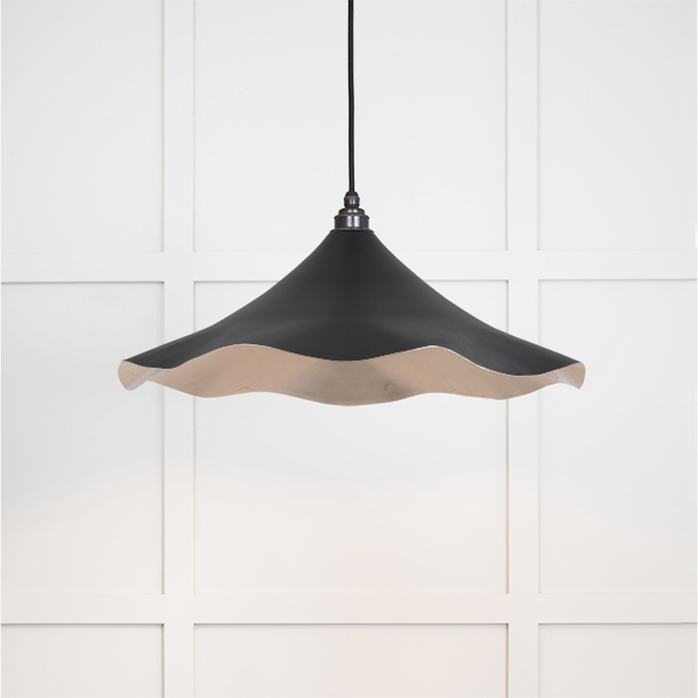 49730SEB • 500 x 146mm • Smooth Nickel • From The Anvil Flora Pendant in Elan Black