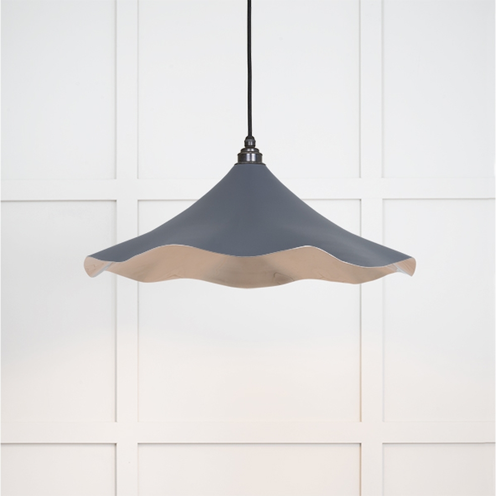 49730SSL • 500 x 146mm • Smooth Nickel • From The Anvil Flora Pendant in Slate