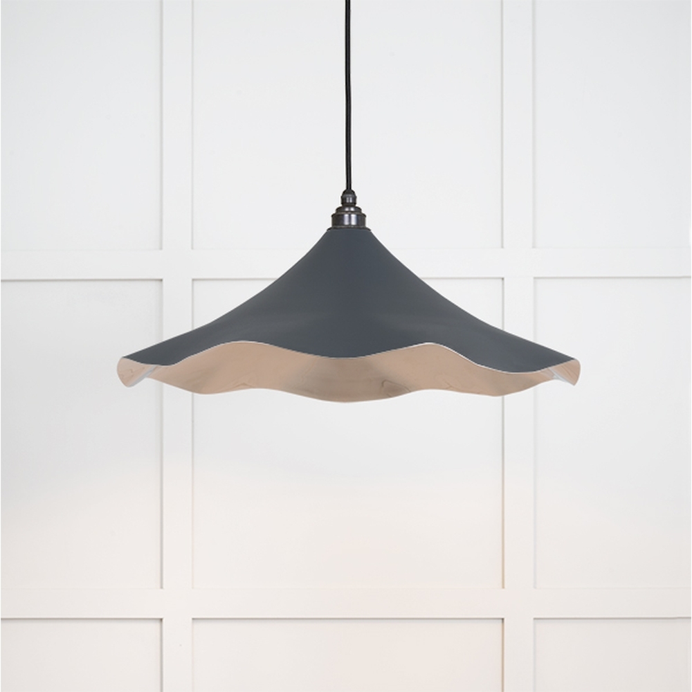 49730SSO • 500 x 146mm • Smooth Nickel • From The Anvil Flora Pendant in Soot