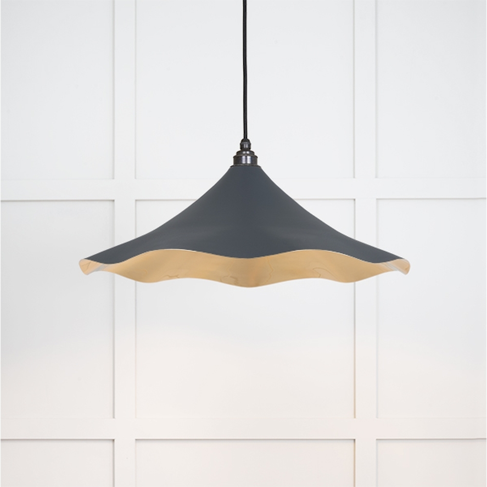 49731SSO • 500 x 146mm • Smooth Brass • From The Anvil Flora Pendant in Soot