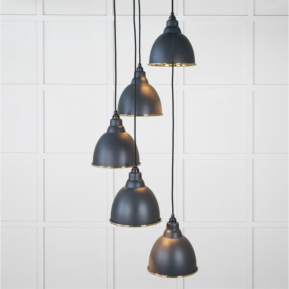 49738SSO • 260 x 270mm • Smooth Brass • From The Anvil Brindley Cluster Pendant in Soot