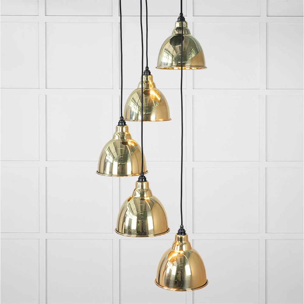 49738 • 260 x 270mm • Smooth Brass • From The Anvil Brindley Cluster Pendant