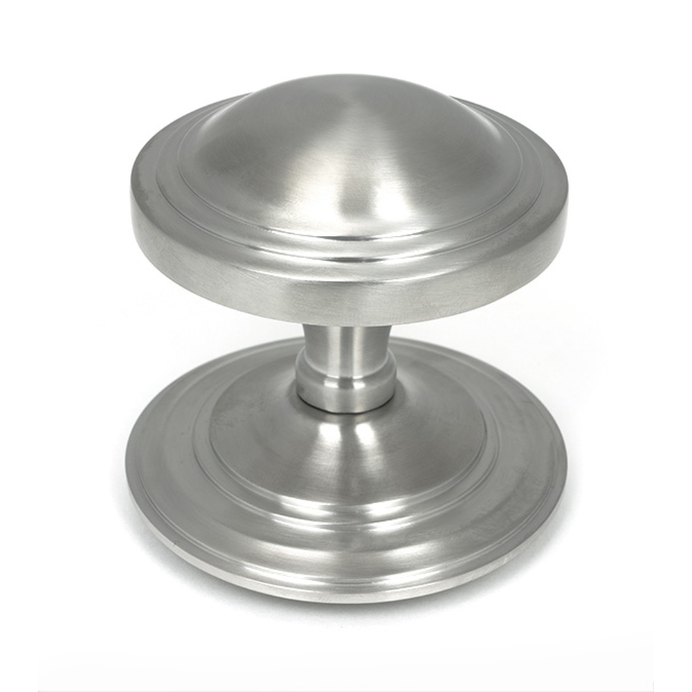 49806  81mm  Satin Stainless [316]  From The Anvil Art Deco Centre Door Knob