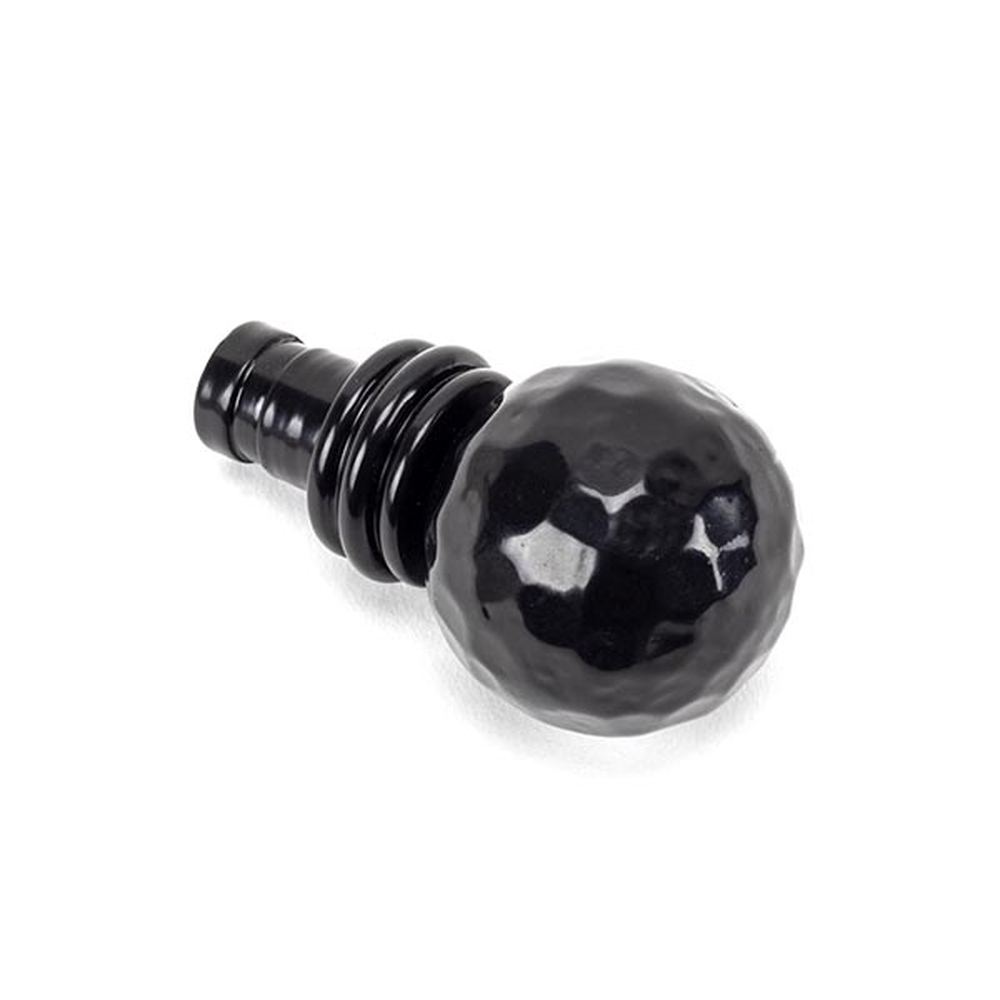 49901  41mm  Black  From The Anvil Hammered Ball Curtain Finial