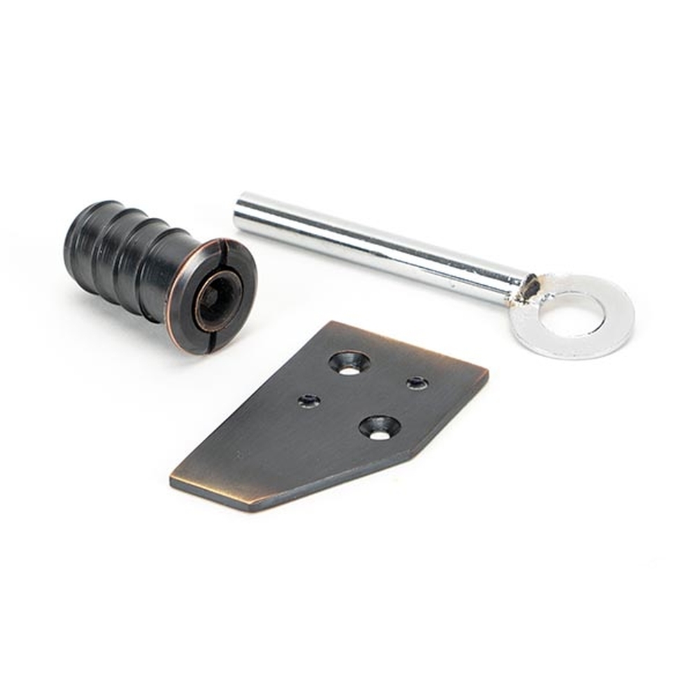 49916  28 x 16mm  Aged Bronze  From The Anvil Key-Flush Sash Stop