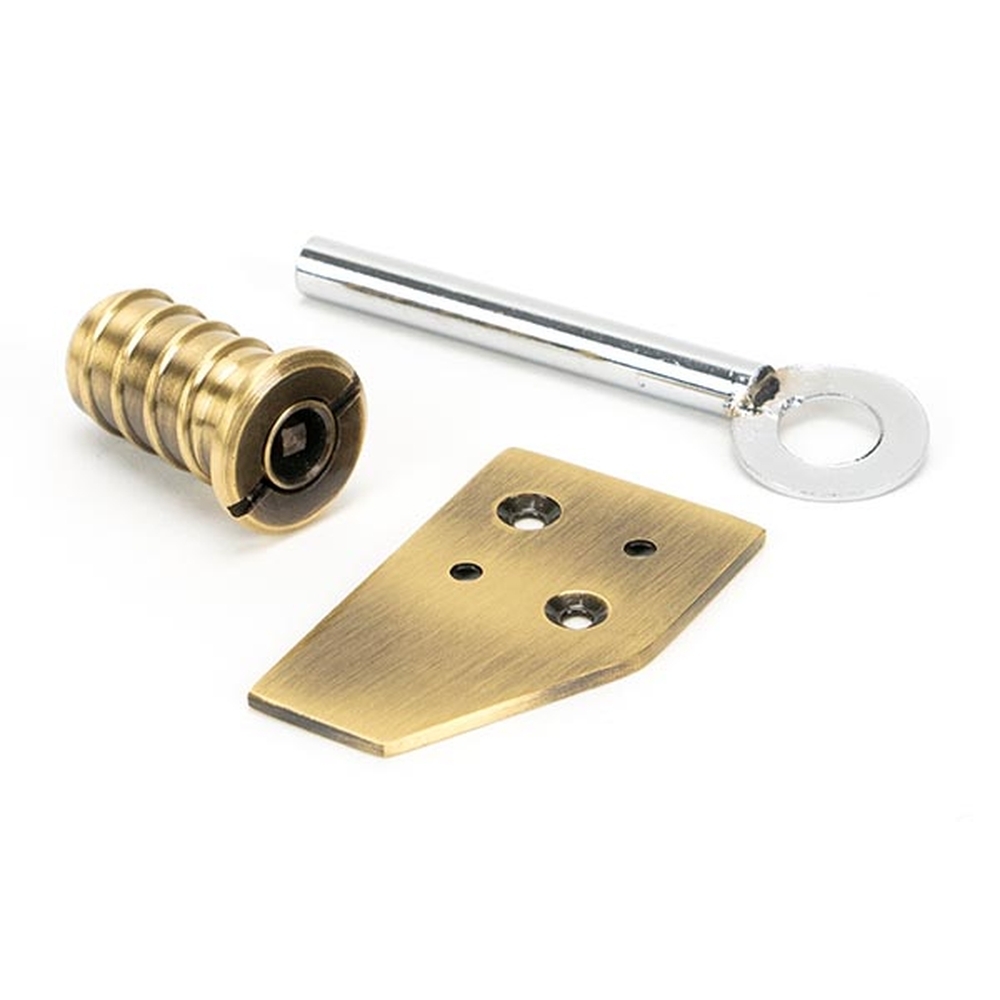 49917  28 x 16mm  Aged Brass  From The Anvil Key-Flush Sash Stop