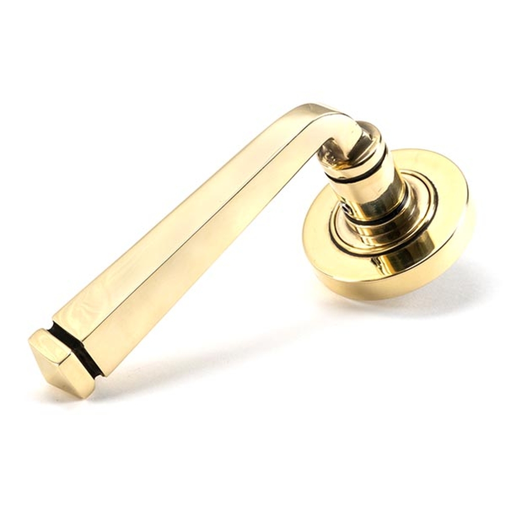 49945 • 53 x 8mm • Aged Brass • From The Anvil Avon Round Lever on Rose Set [Plain] - Unsprung