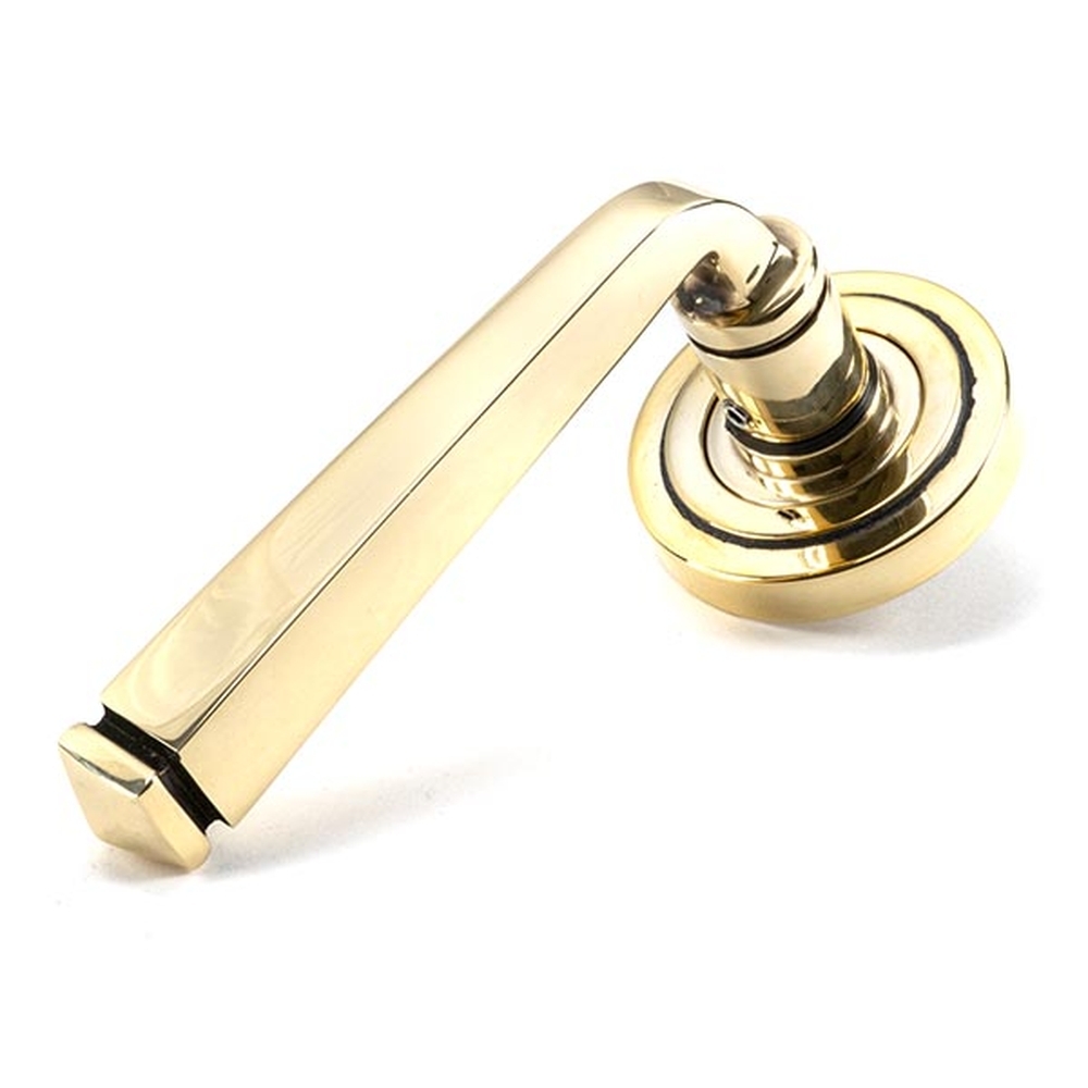 49946 • 53 x 8mm • Aged Brass • From The Anvil Avon Round Lever on Rose Set [Art Deco] - Unsprung